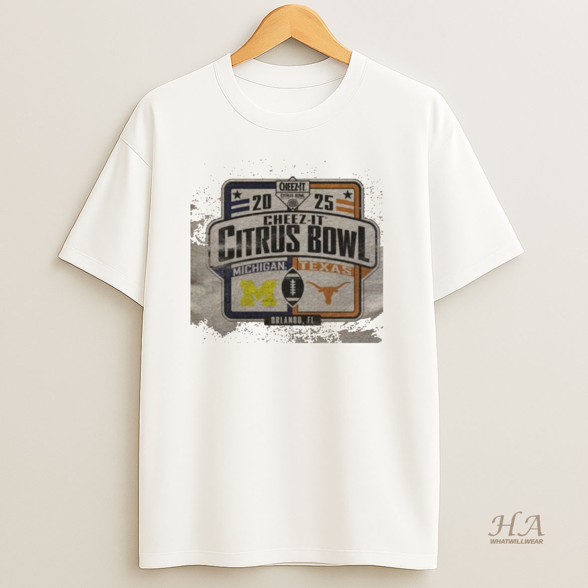 Official J4nlp9r1 Texas Longhorns Vs Michigan 2025 Citrus Bowl Game Dueling 2 Sided T Shirt