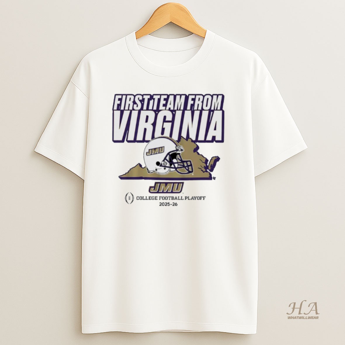 Official Jmu Football 2025 26 Cfps First Team From Virginia Helmet T Shirt