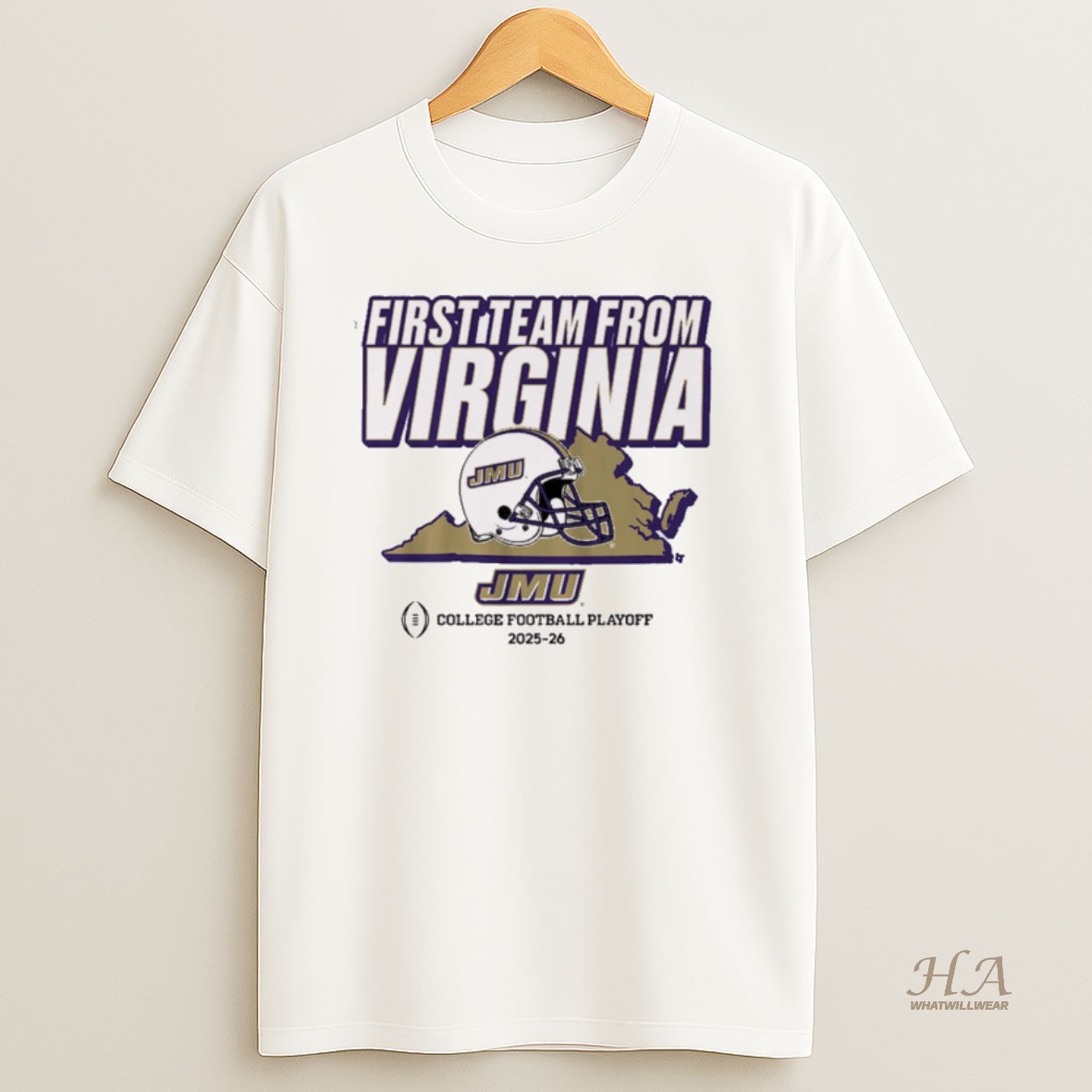 Official Jmu James Madison Dukes Football 2025 26 Cfps First Team From Virginia T Shirt