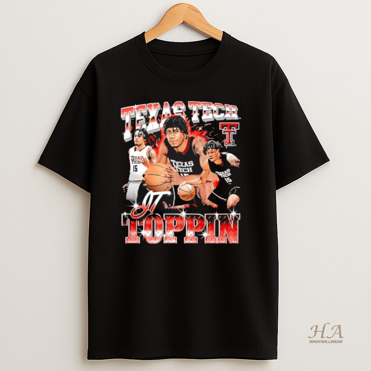Official Jt Toppin Texas Tech Red Raiders Basketball 90s T Shirt