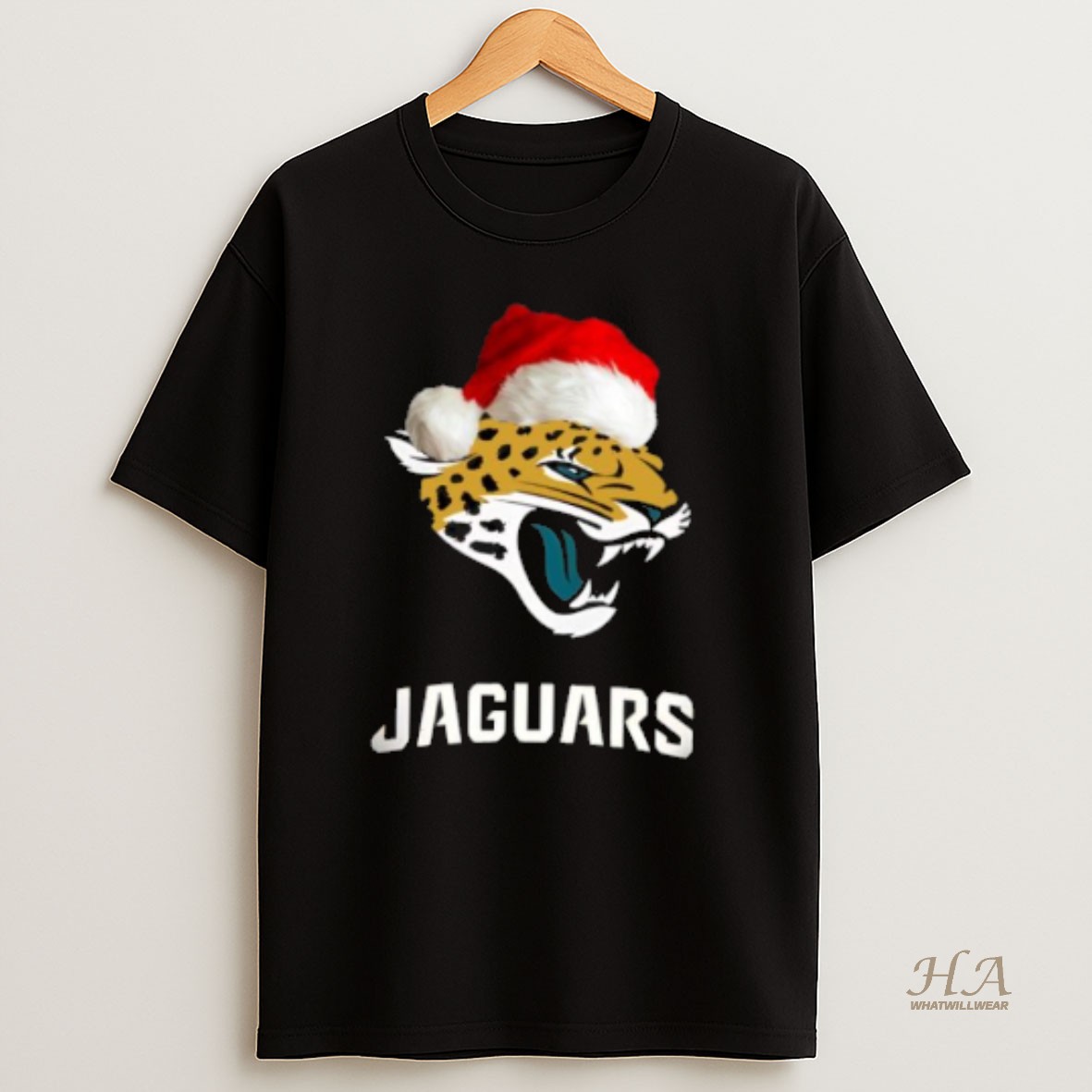 Official Jacksonville Jaguars 2025 Santa Hat Logo Football Christmas T Shirt