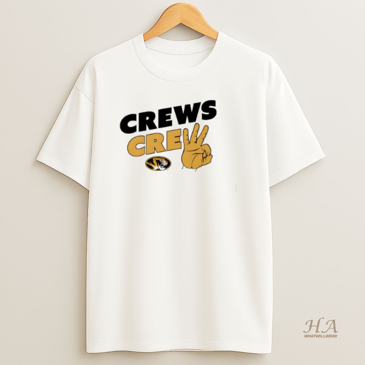 Official Jacob Crews Missouri Tigers Crew Crews Hand T Shirt