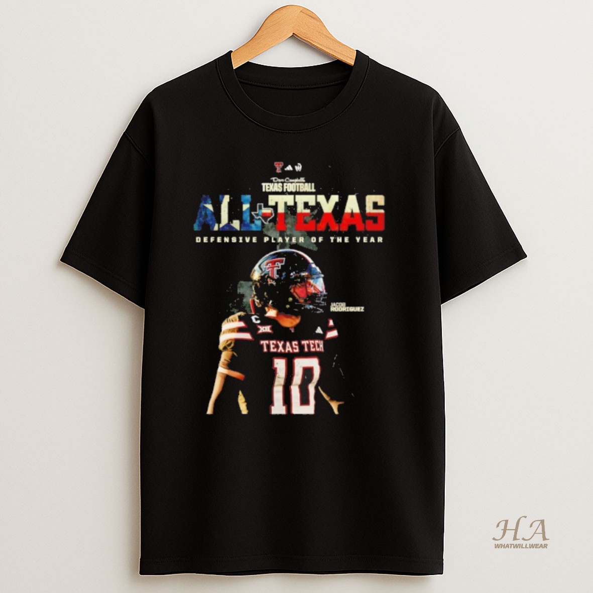Official Jacob Rodriguez Texas Tech Football All Texas Defensive Player Of The Year Shirt