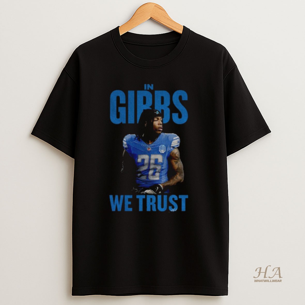 Official Jahmyr Gibbs Detroit Lions In Gibbs We Trust Nfl Football 2025 T Shirt