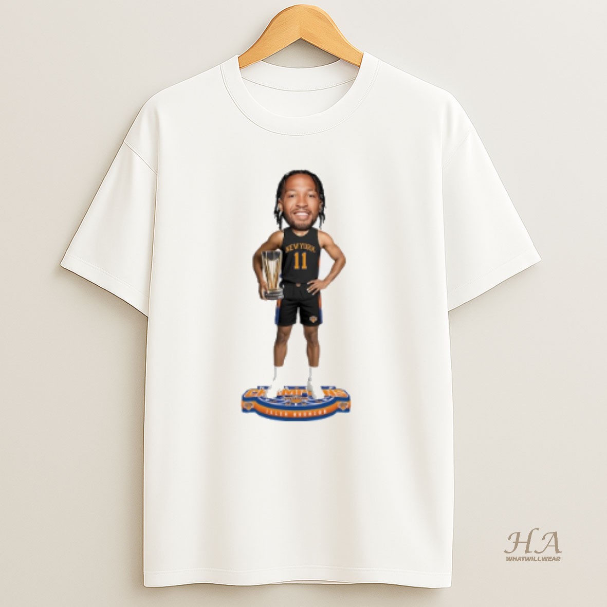 Official Jalen Brunson New York Knicks Nba Cup Champions Caricature T Shirt