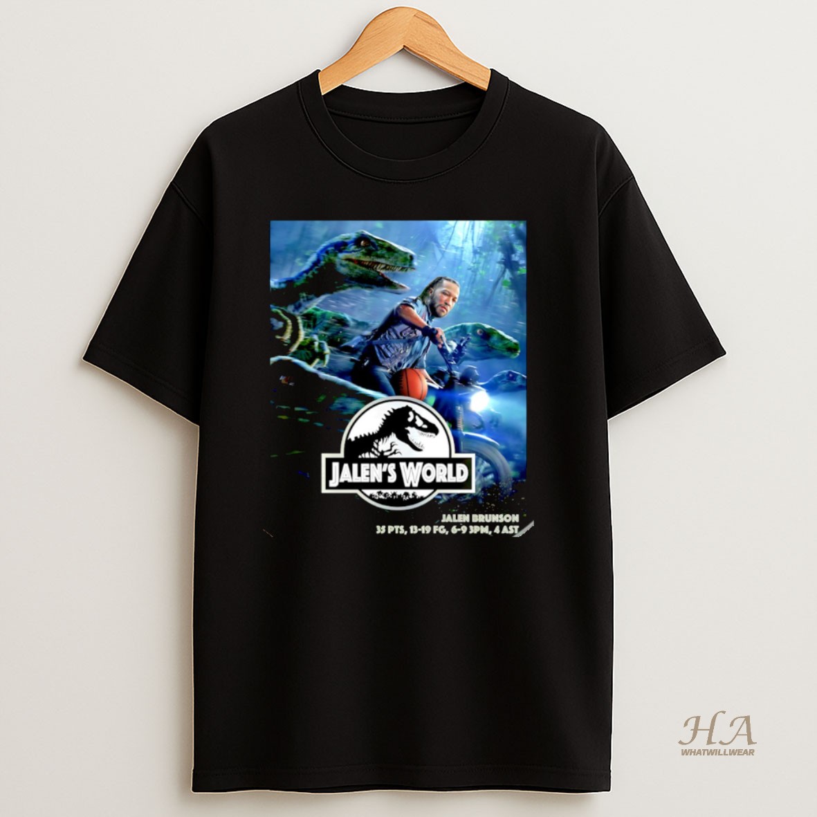 Official Jalens World New York Knicks Dinosaur Christmas Shirt