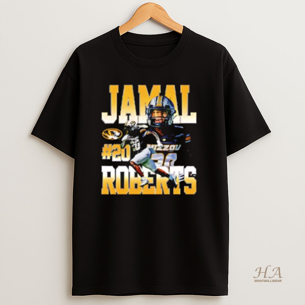 Official Jamal Roberts Mizzou Tigers Player Collage T Shirt