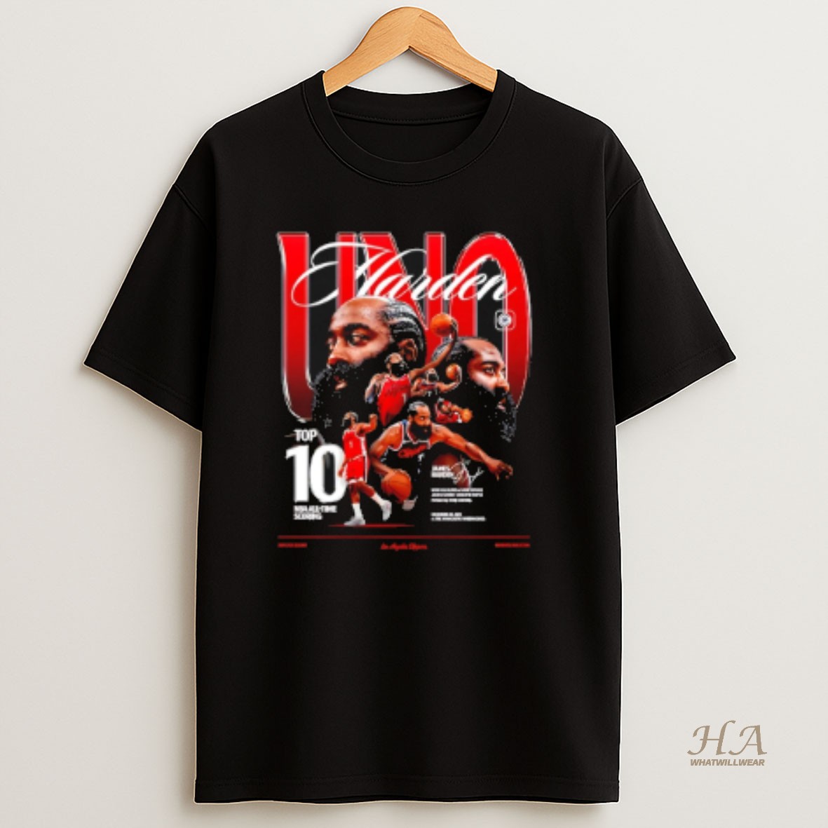 Official James Harden Top 10 Nba All Time Scoring List Graphic T Shirt