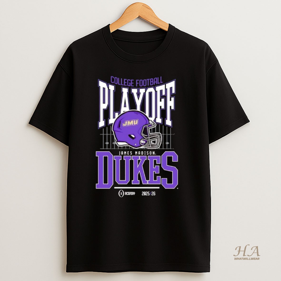 Official James Madison Dukes 2025 26 College Football Playoff Cfp Helmet T Shirt