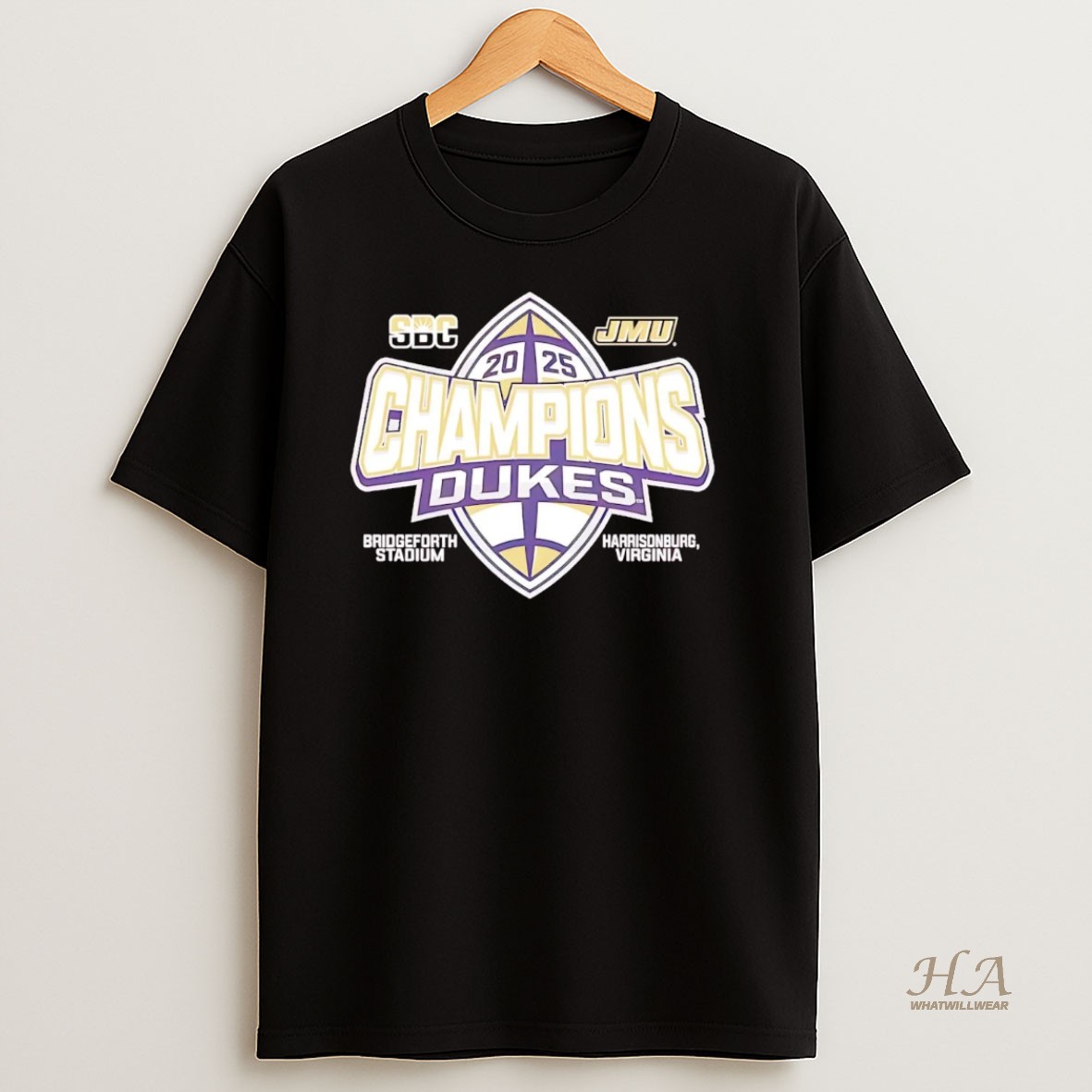 Official James Madison Dukes 2025 Sun Belt Football Champions Shirt