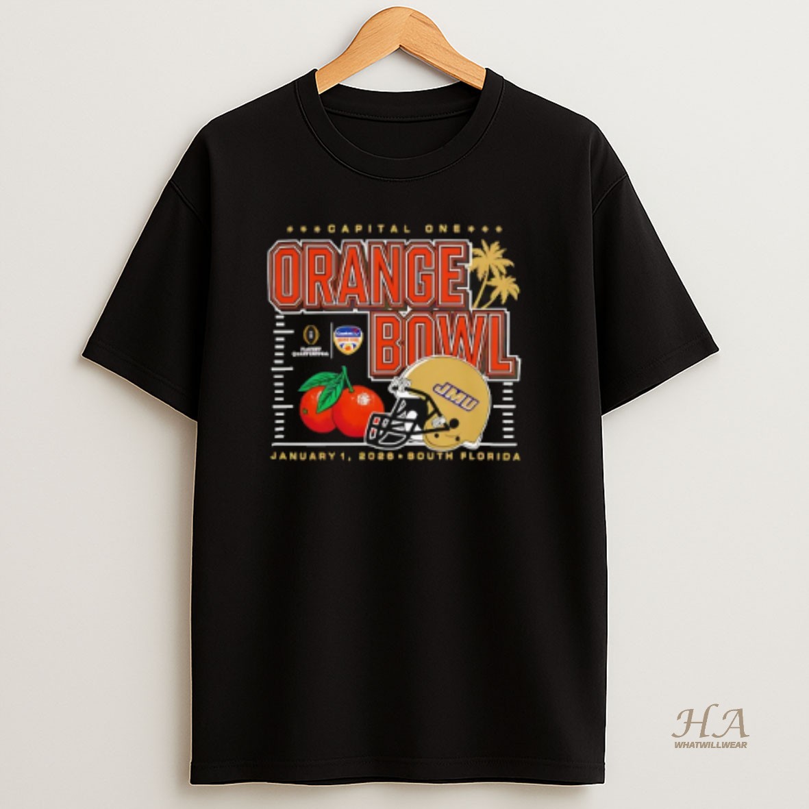 Official James Madison Dukes 2026 Orange Bowl Helmet T Shirt