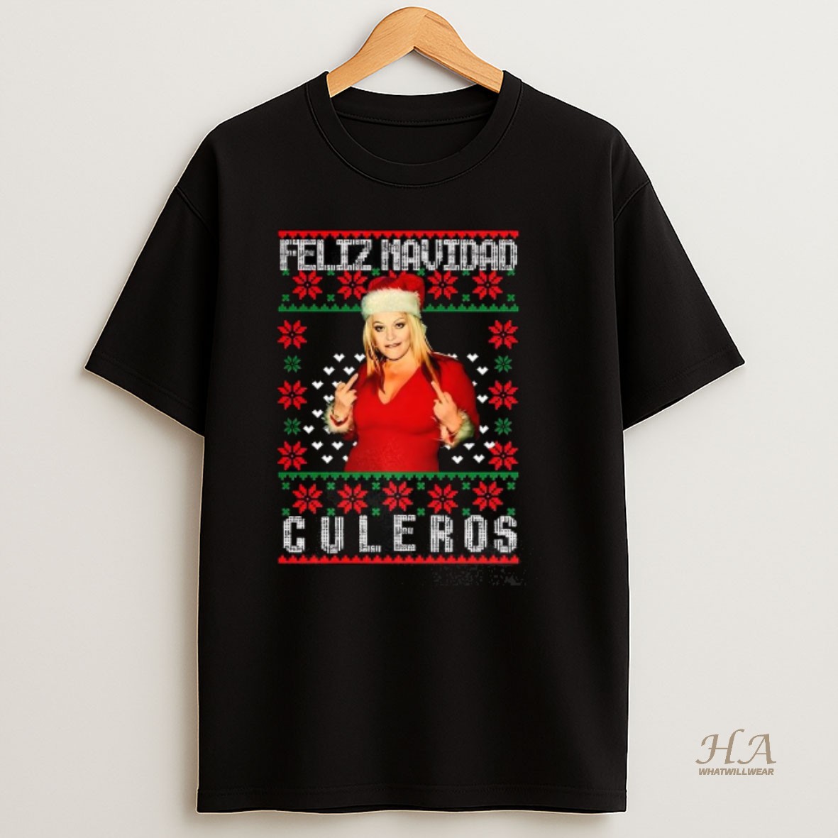 Official Jenni Feliz Navidad Culeros Ugly Christmas T Shirt