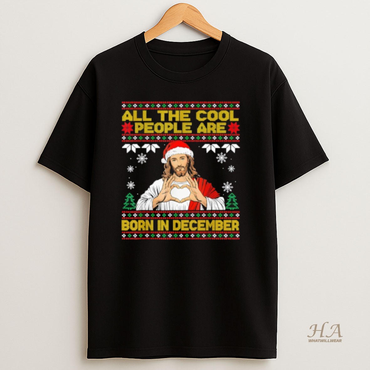 Official Jesus Cool People Are Born In December Christian Christmas T Shirt