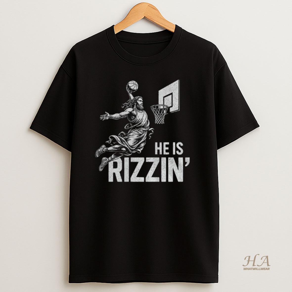 Official Jesus Basketball He Is Rizzin Vintage T Shirt