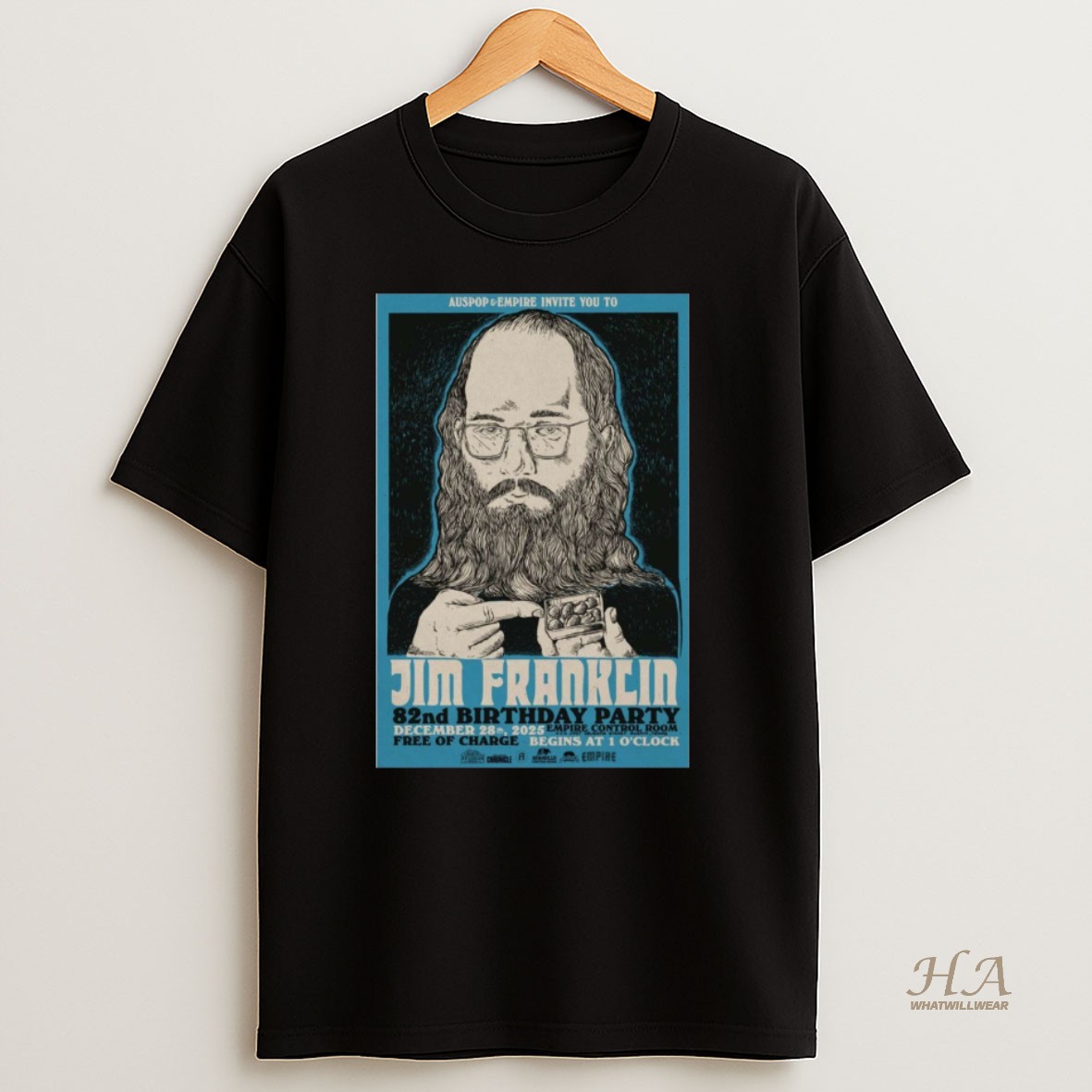 Official Jim Franklin 82nd Birthday Party Empire Control Room December 28 2025 T Shirt