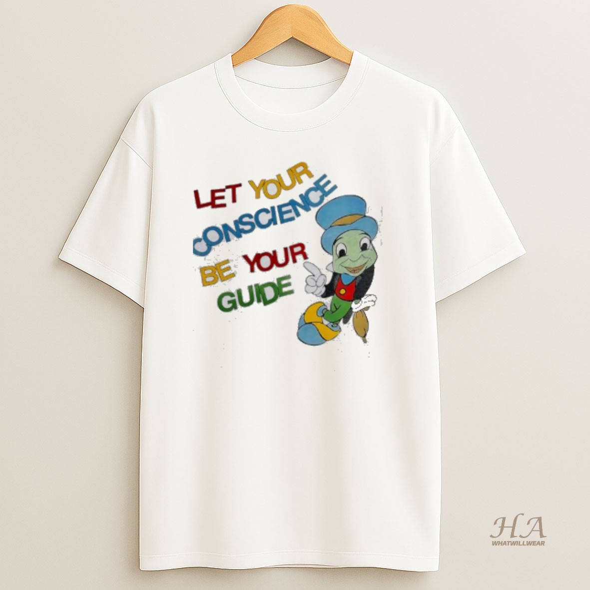 Official Jiminy Cricket Let Your Conscience Be Your Guide Pride T Shirt