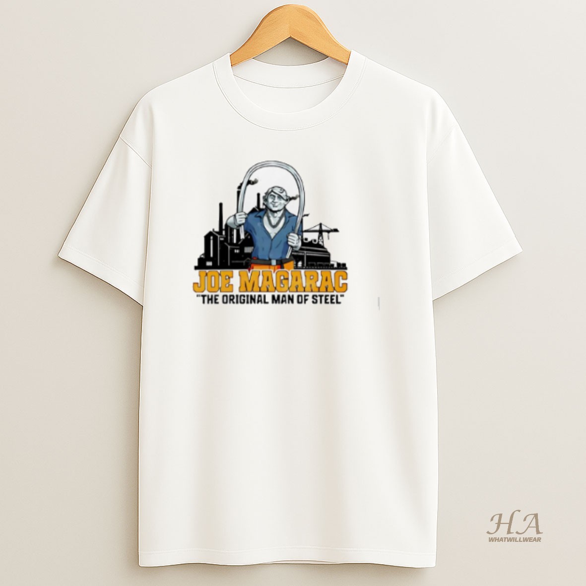 Official Joe Magarac The Man Of Steel Skyline T Shirt