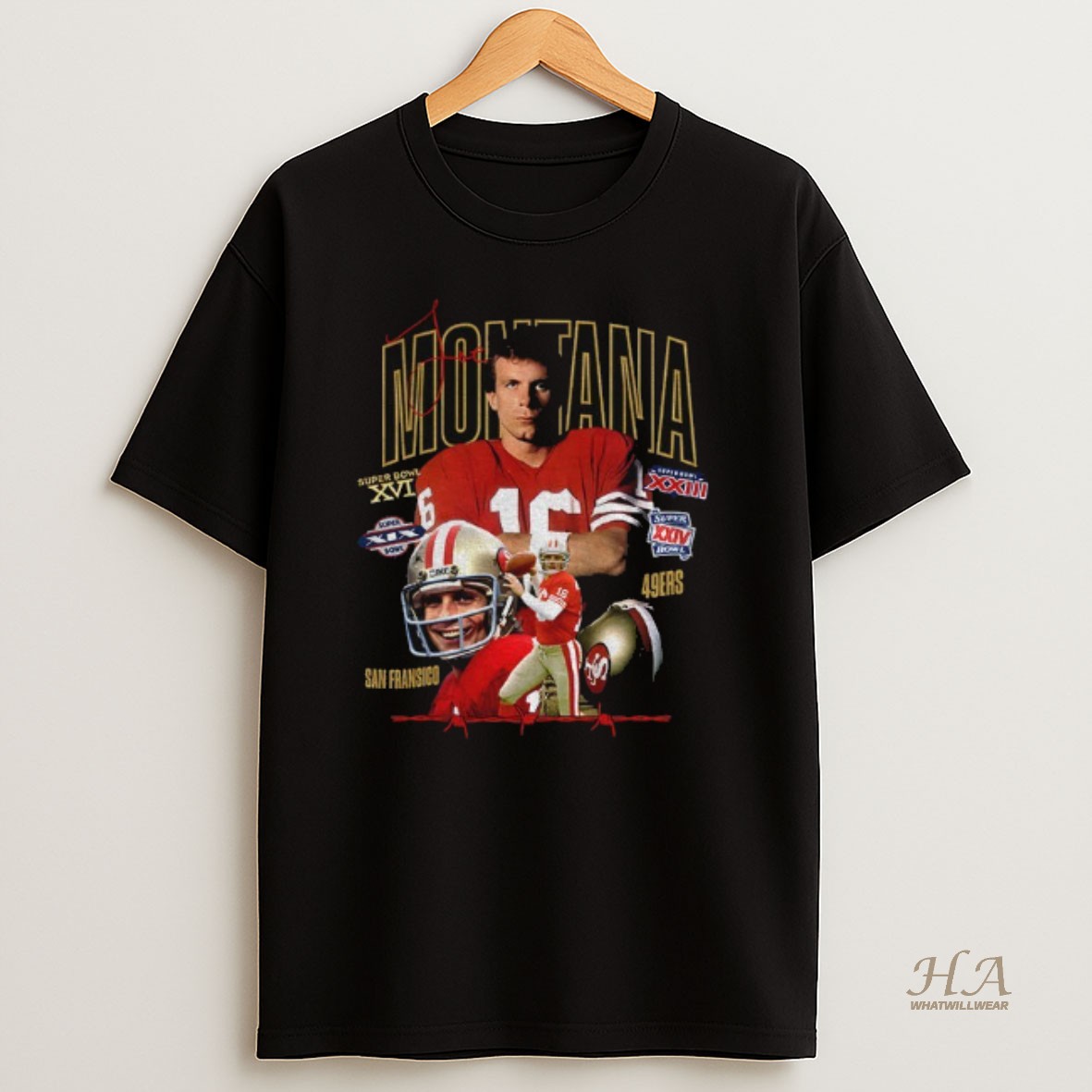 Official Joe Montana San Francisco 49ers Football Super Bowl Xvi Graphic T Shirt