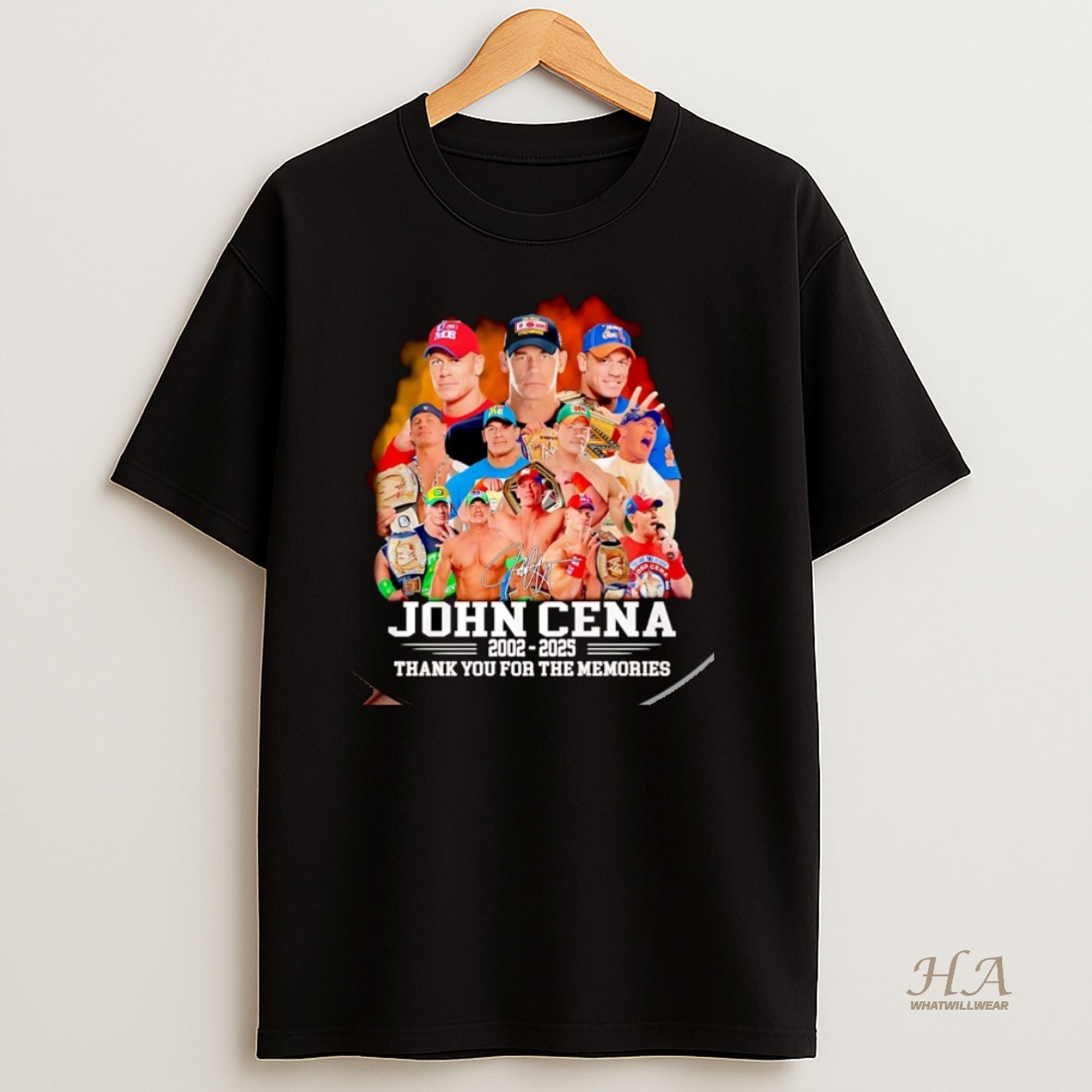 Official John Cena 2002 2025 Thank You For The Memories Signature Christmas T Shirt