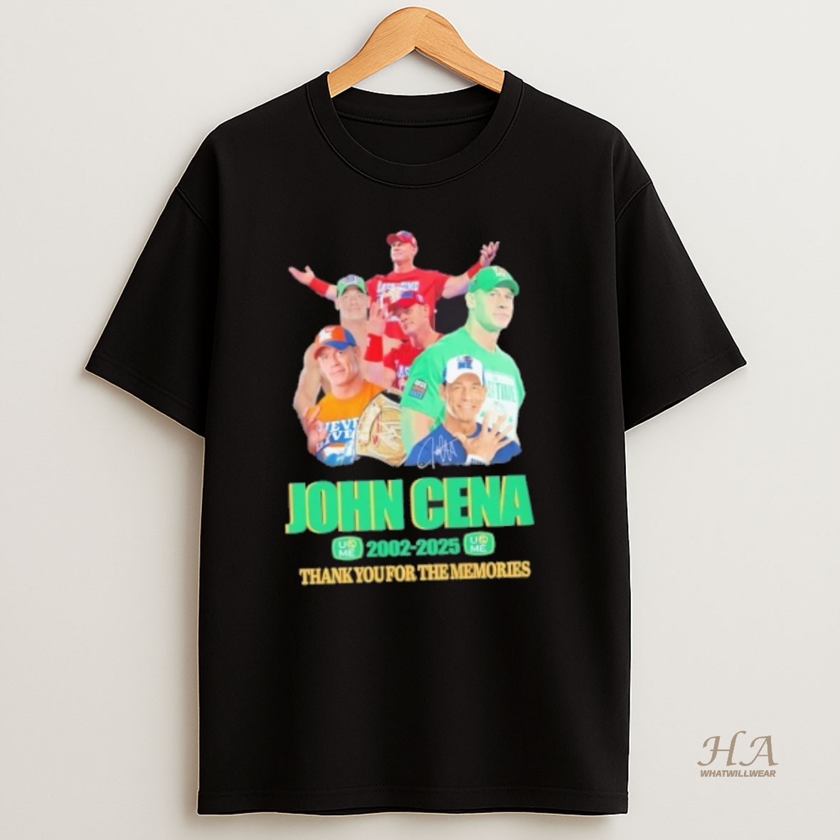 Official John Cena 2002 2025 Thank You For The Memories Signature T Shirt