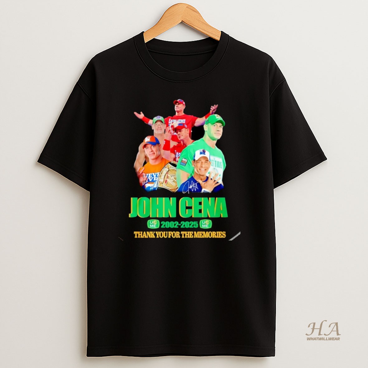 Official John Cena 23 Years 2002 2025 Thank You For The Memories Signature Christmas T Shirt