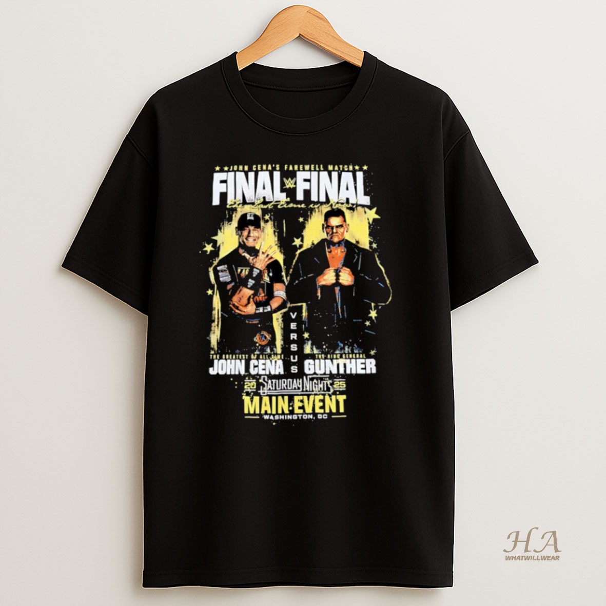 Official John Cena And Gunther John Cenas Farewell Match Final Saturday Nights Main Event Signature T Shirt