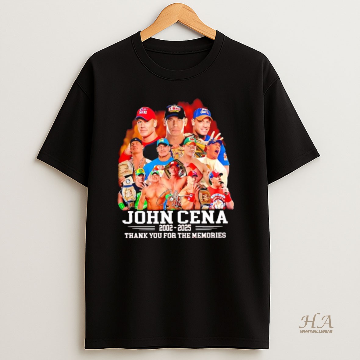 Official John Cenas Wwe Evolution 2002 To 2025 Thank You T Shirt