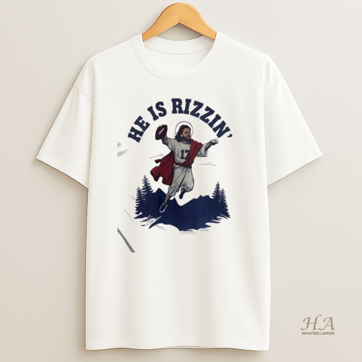Official Josh Allen 17 He Is Rizzin Jesus Buffalo Bills Graphic T Shirt