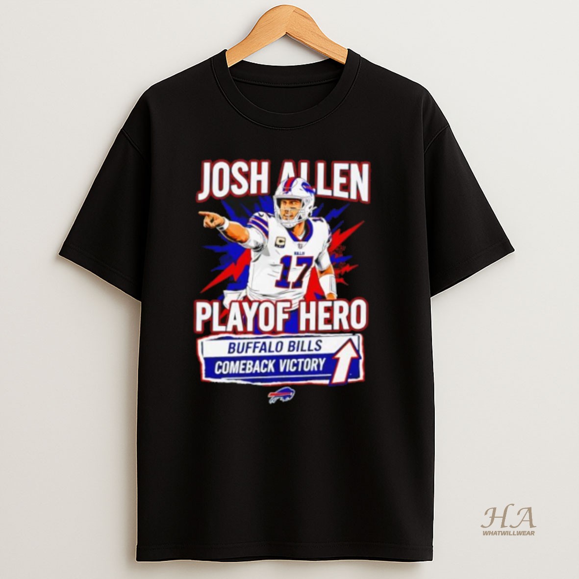 Official Josh Allen Playoff Hero Buffalo Bills Comeback Victory T Shirt
