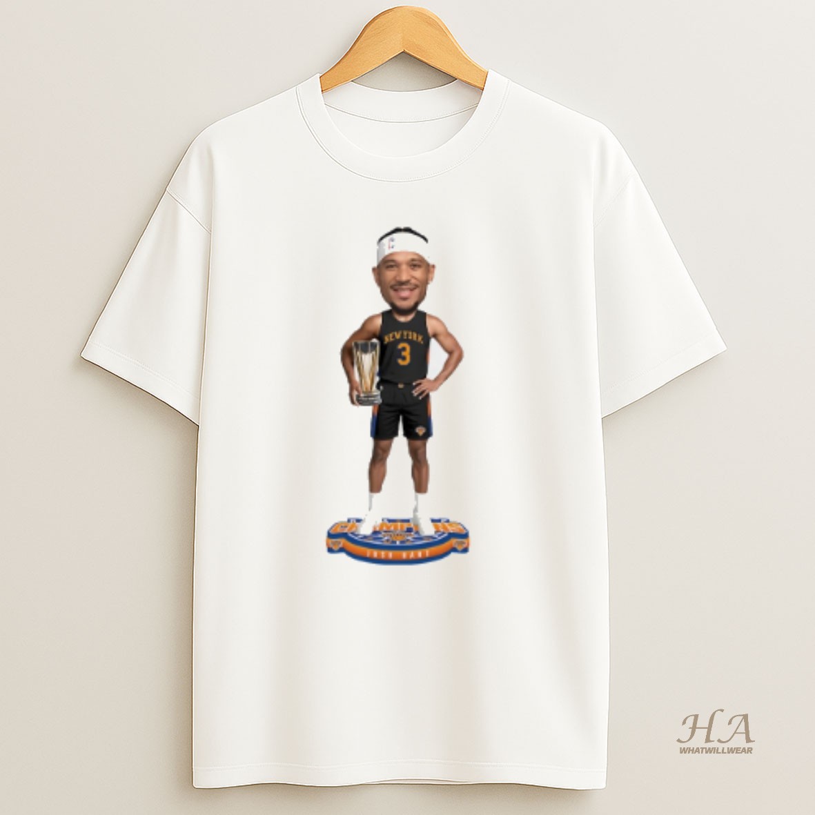 Official Josh Hart New York Knicks Nba Cup Champions Caricature T Shirt