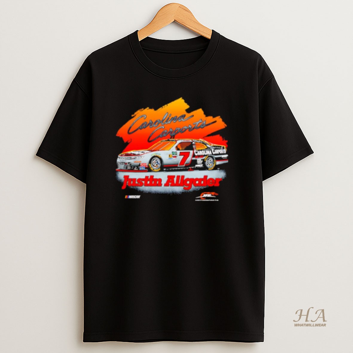 Official Justin Allgaier Jr Carolina Carports Car Graphic Shirt