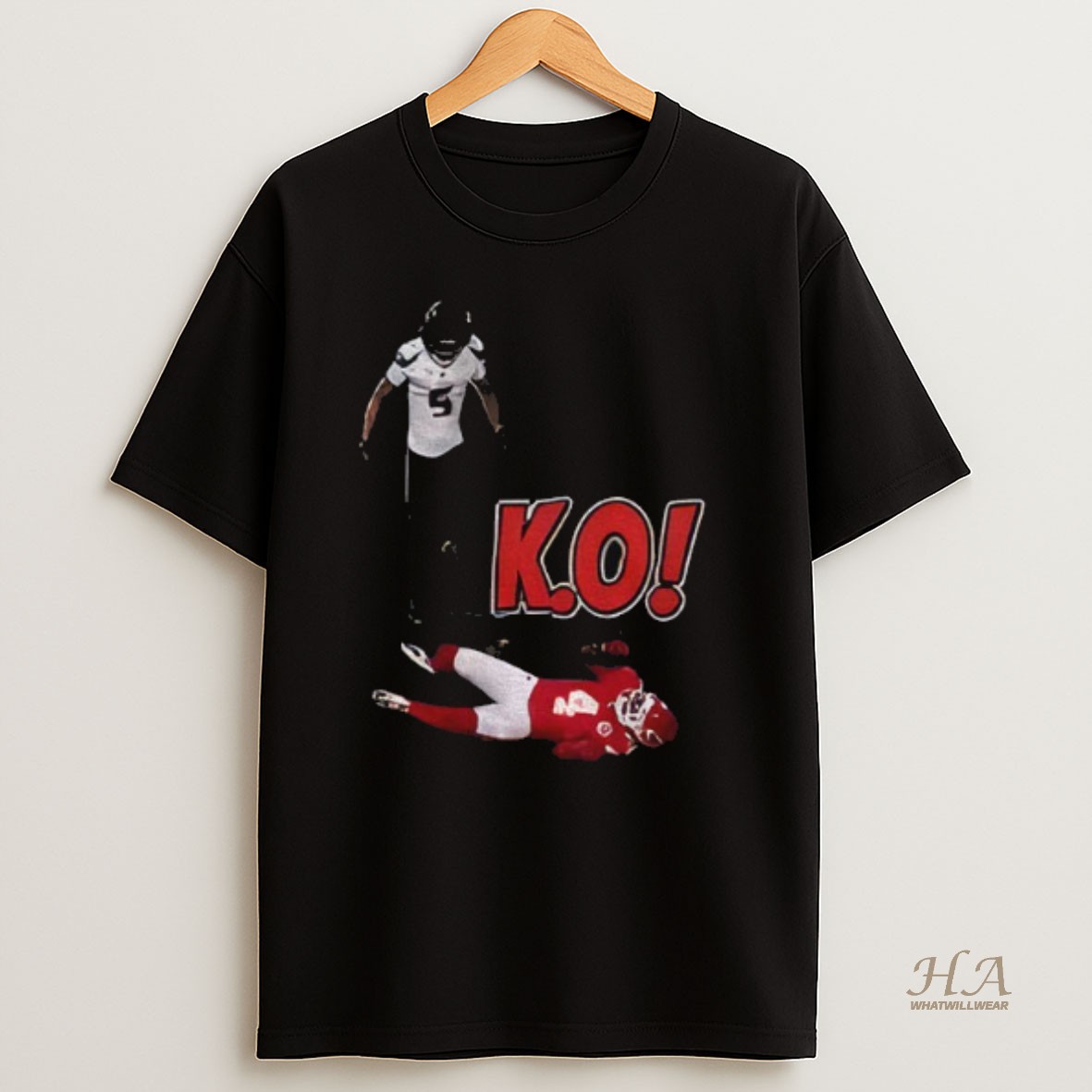 Official K O Jalen Pitre Monster Hit On Rashee Rice Houston Texans Football Shirt