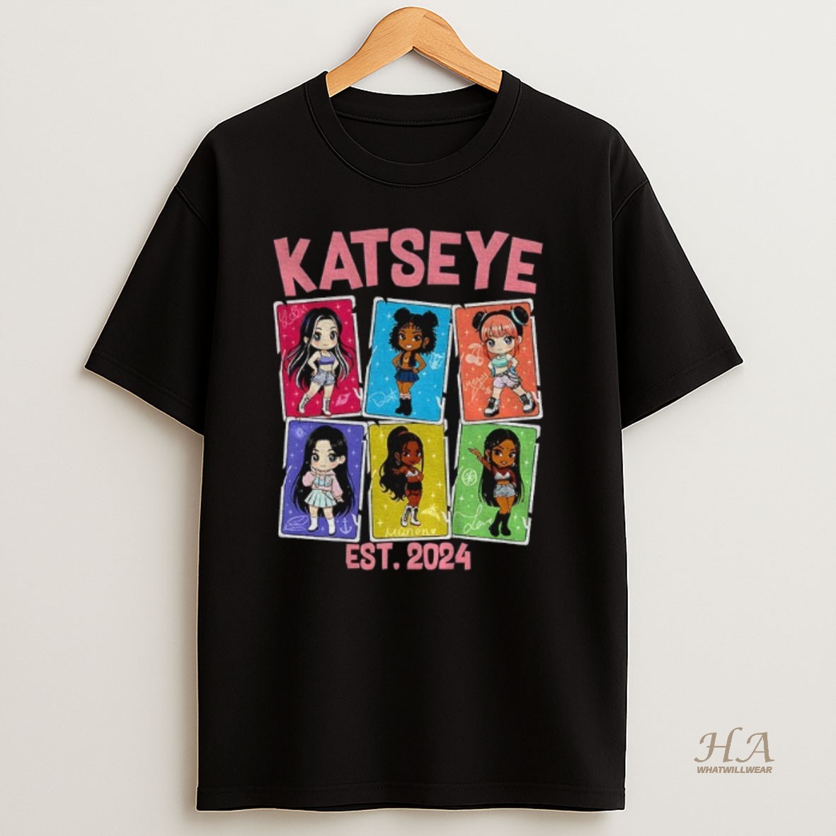 Official Katseye Katz Yoonchae Daniela Manon Lara Sophia Megan Cartoon Shirt