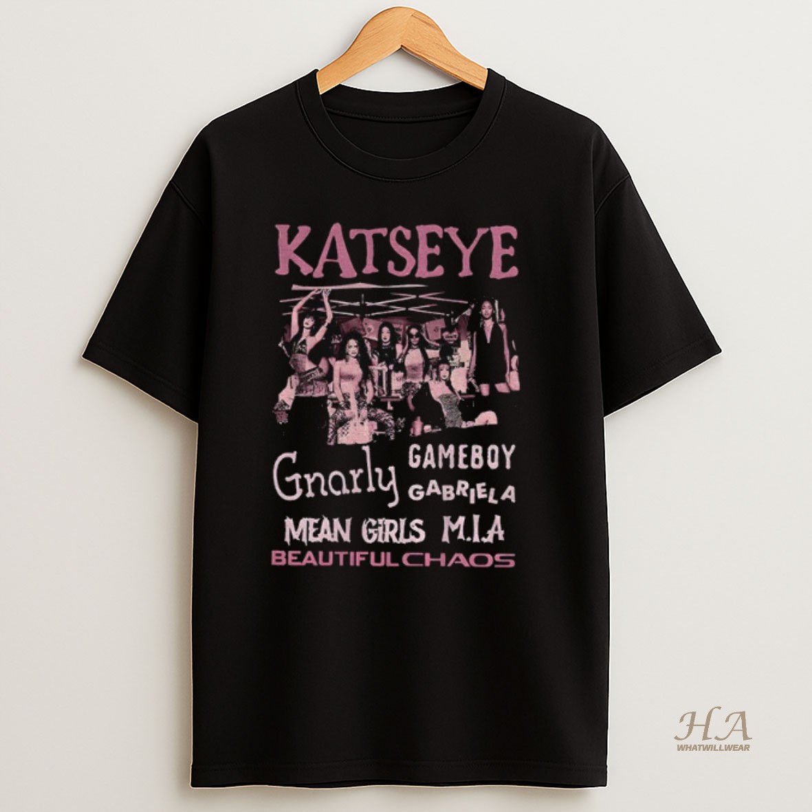 Official Katseye Music Gameboy Gnarly Gabriela Mean Girls Mia Beautiful Chaos Shirt