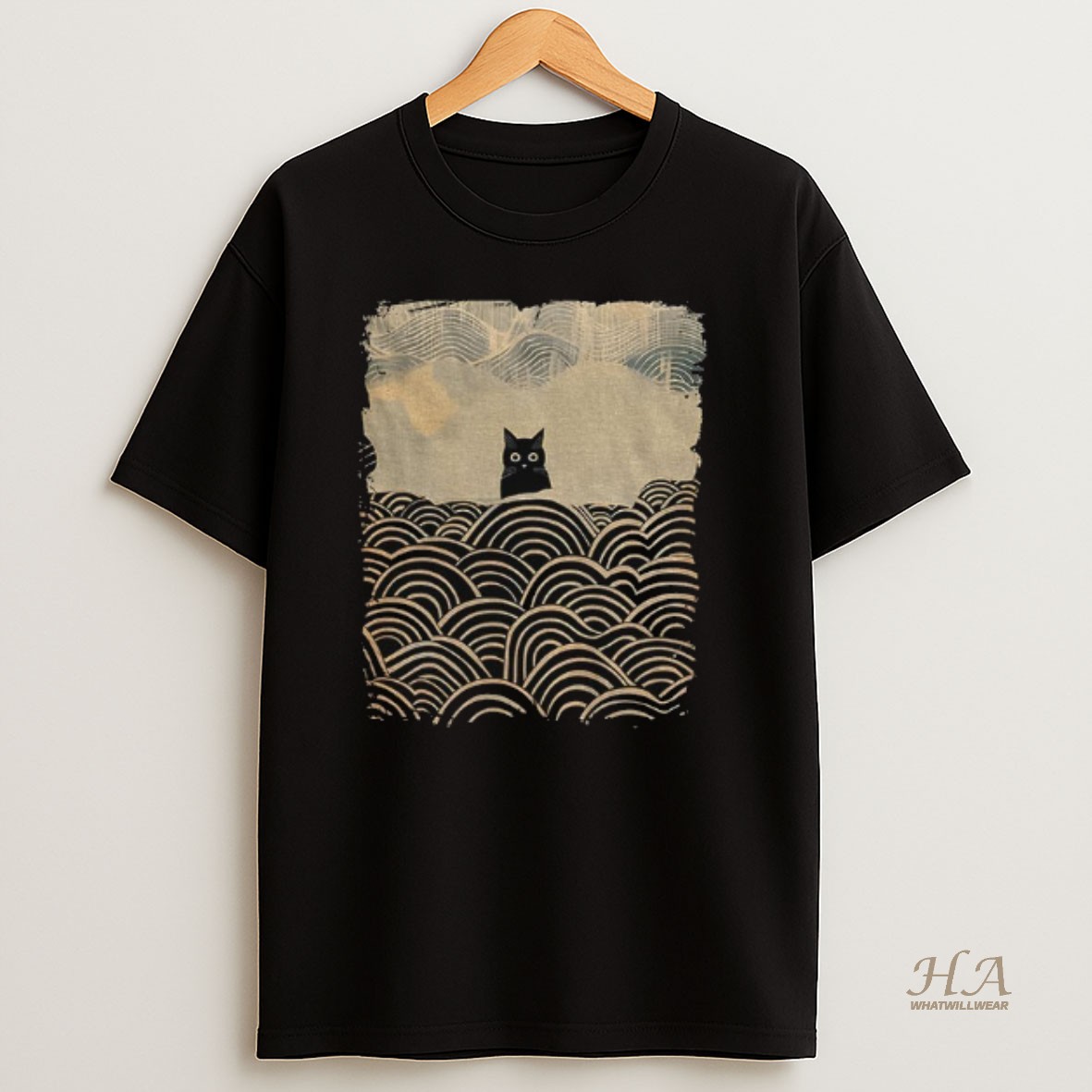 Official Kawaii Cat Japanese Wave Art Vintage Shirt