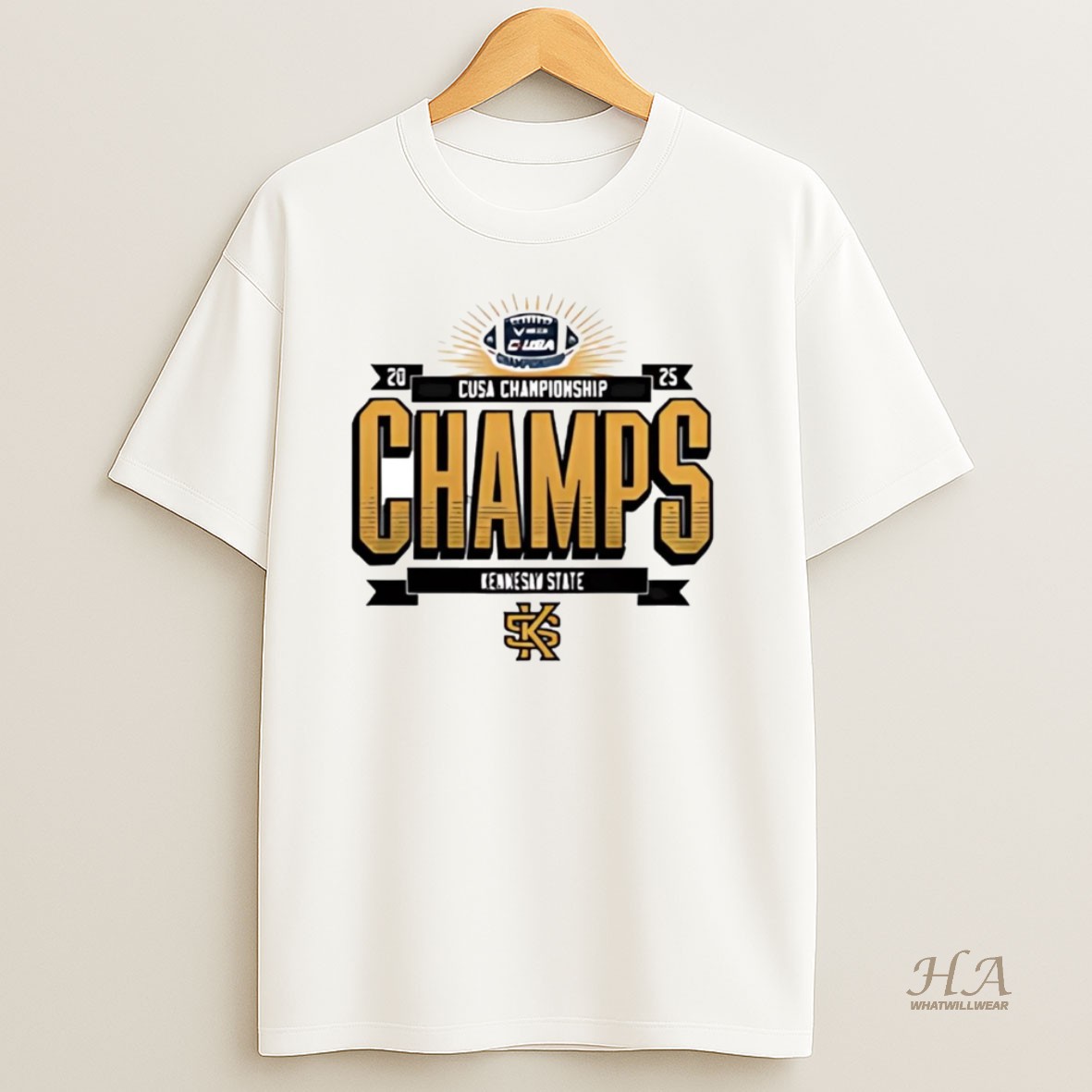 Official Kennesaw State Football 2025 Cusa Championship 2 Sided T Shirt
