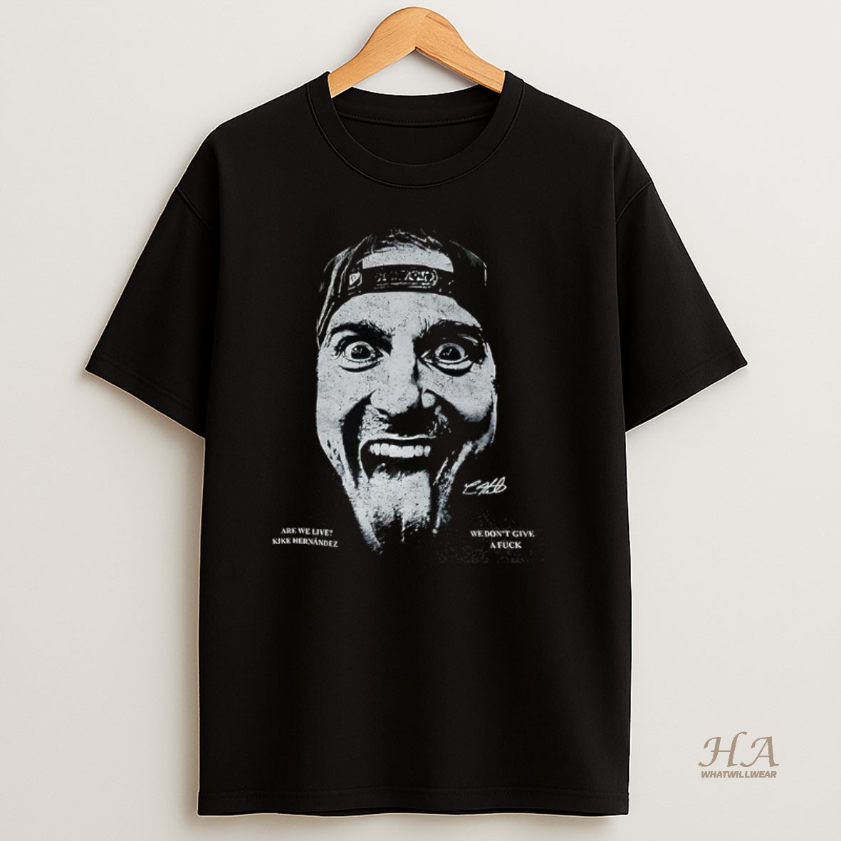 Official Kike Hernandez Middle Finger Los Angeles Dodgers World Series Champs We Dont Give A Fuck Shirt