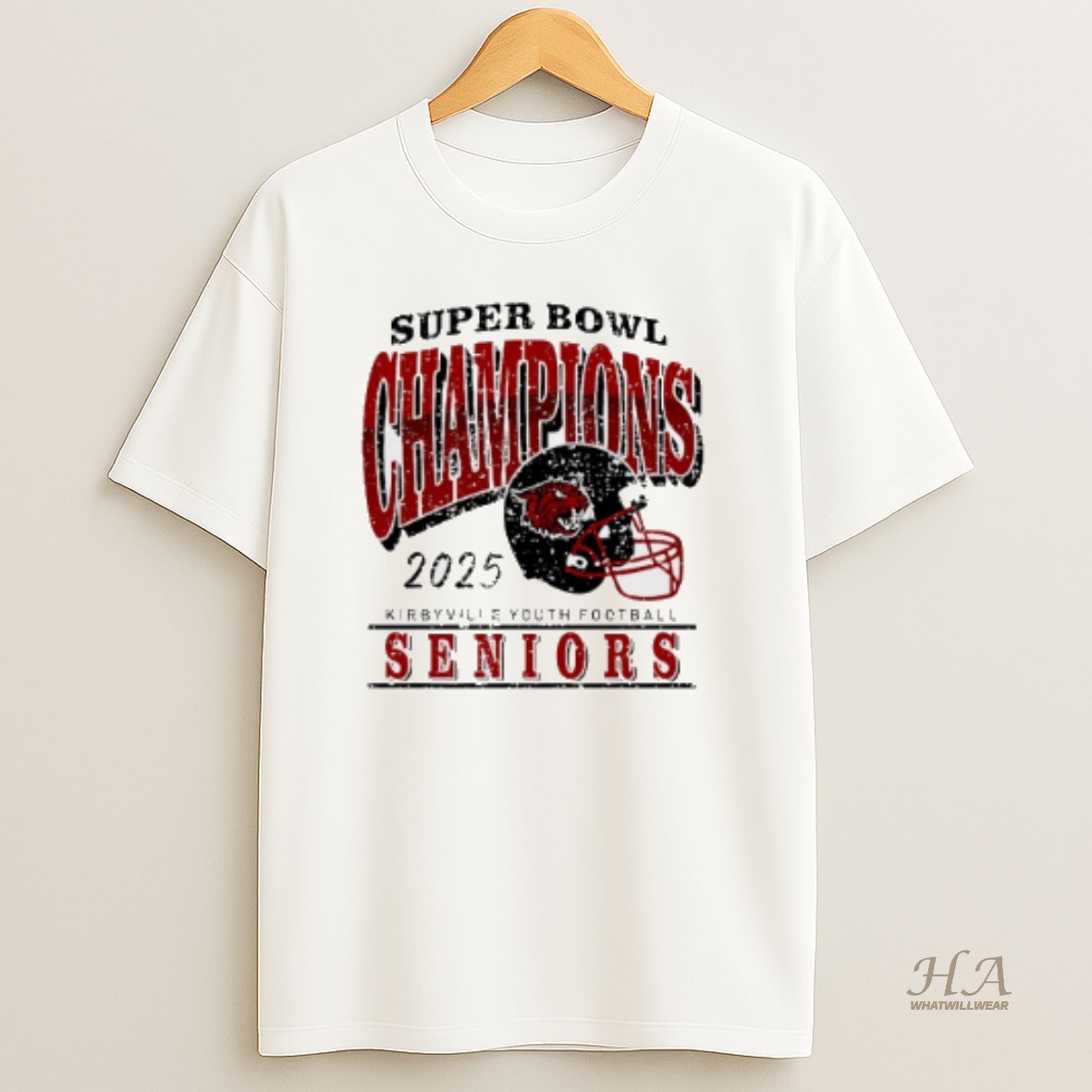 Official Kirbyville Youth Seniors Football 2025 Super Bowl Champions T Shirt