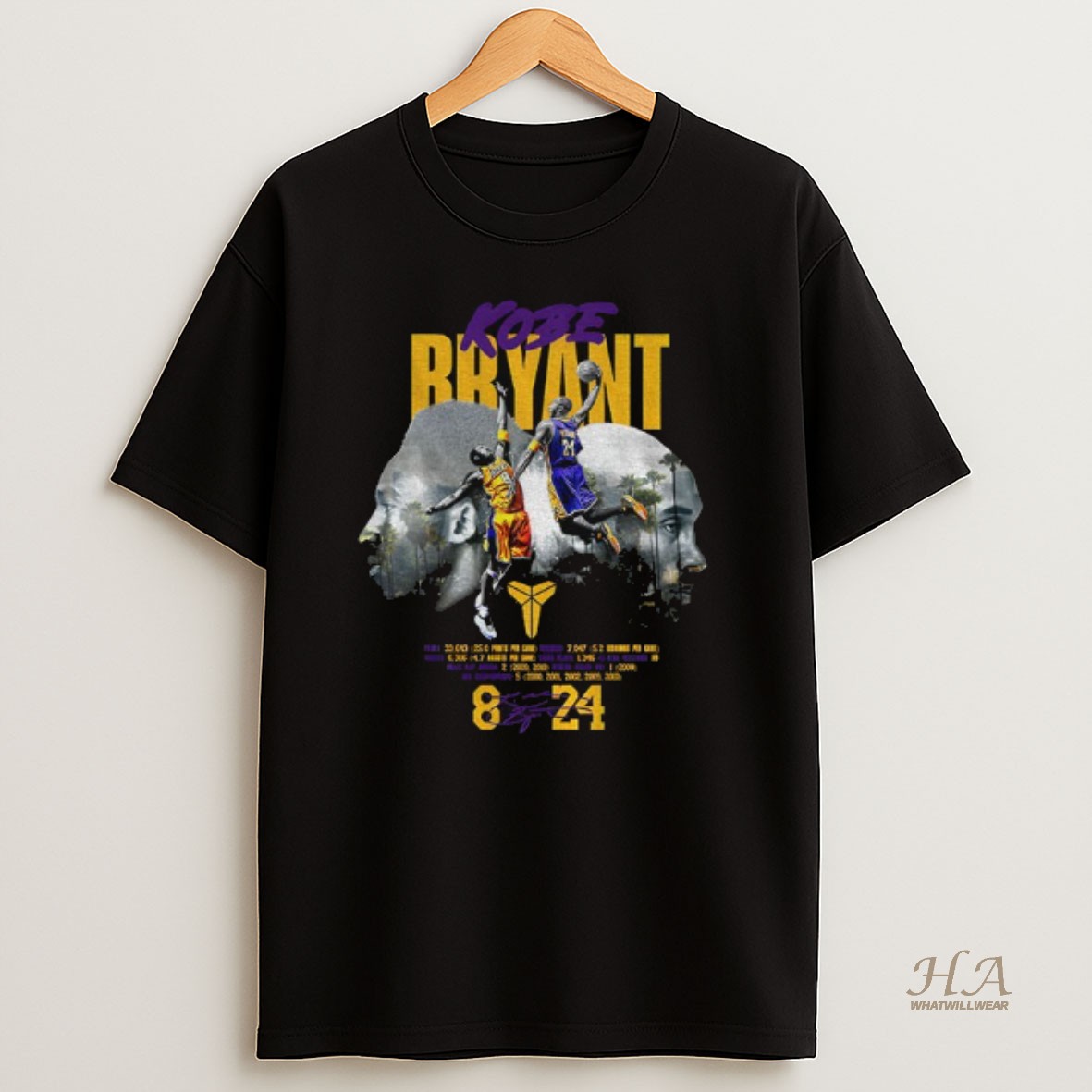Official Kobe Bryant Nba Art La Lakers Signature T Shirt