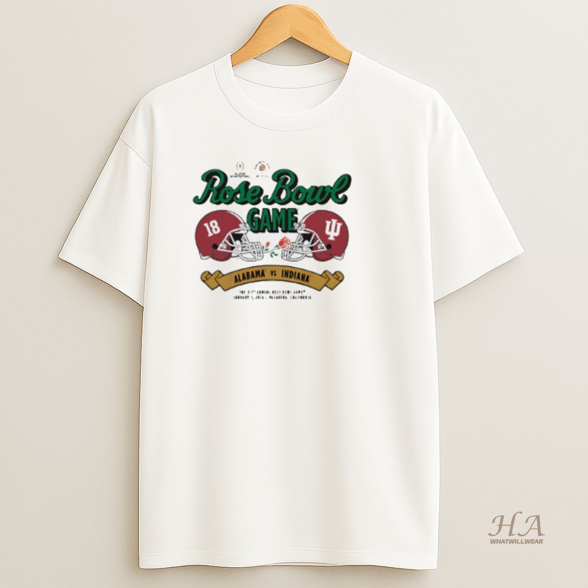 Official Lni1rmxp Indiana Vs Alabama 2026 Rose Bowl Head To Head T Shirt