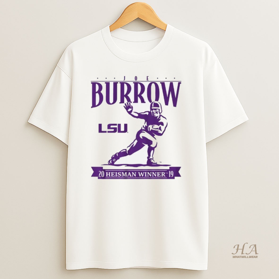 Official Lsu Football Joe Burrow Heisman Trophy T Shirt