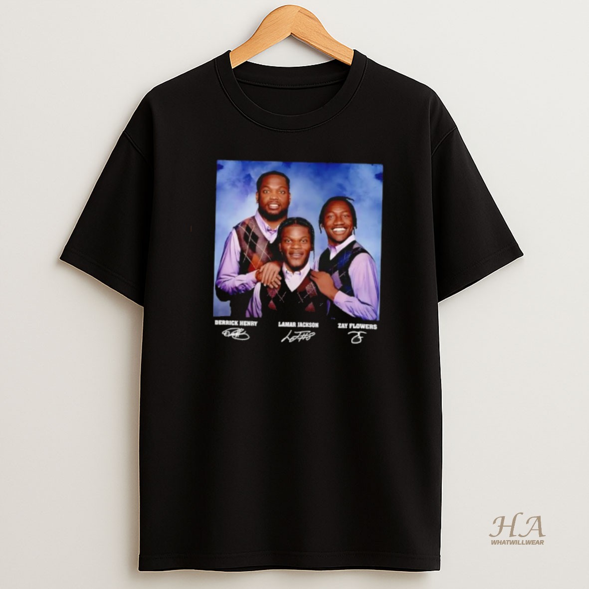Official Lamar Jackson Derrick Henry Zay Flowers Football Baltimore Step Brothers T Shirt