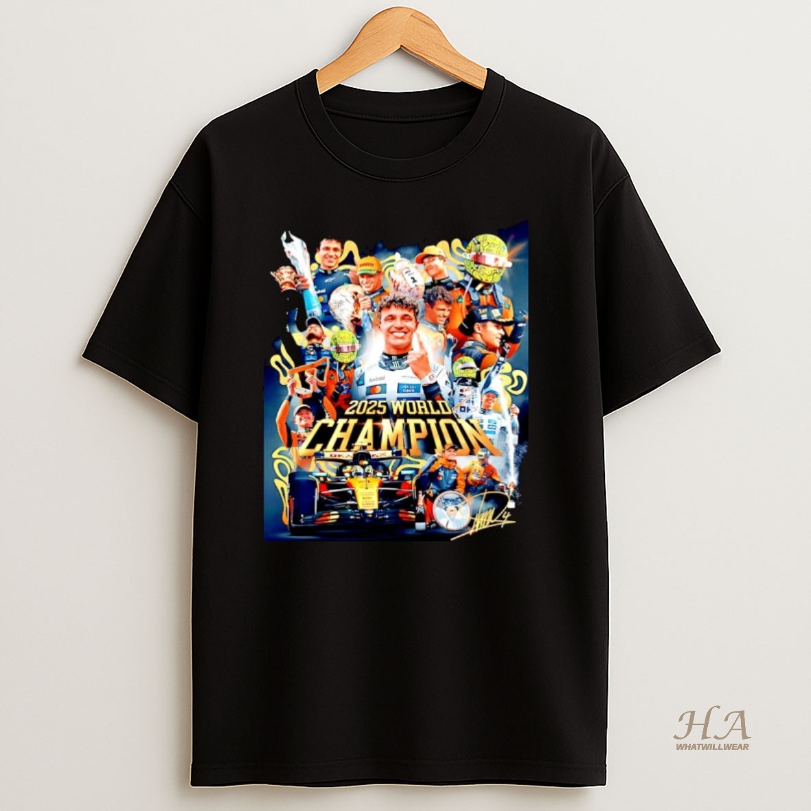 Official Lando Norris 2025 World Drivers Champion Graphic Christmas T Shirt