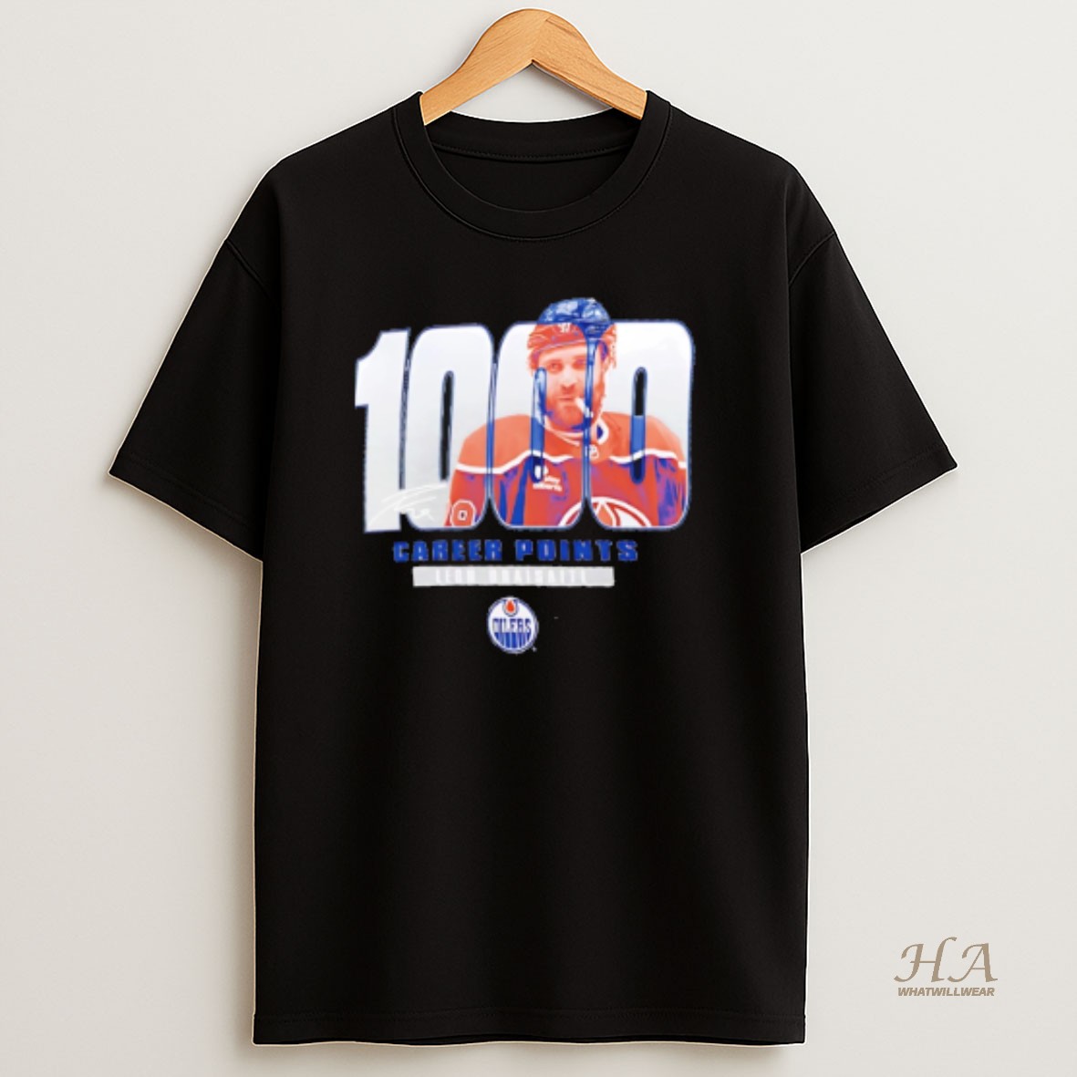 Official Leon Draisaitl Edmonton Oilers 1000 Career Points Legacy Signature T Shirt