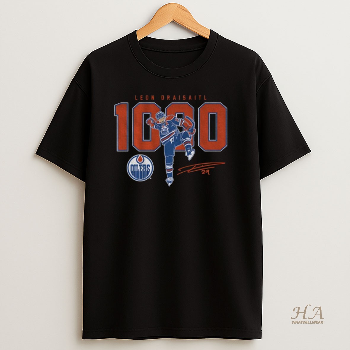Official Leon Draisaitl Edmonton Oilers Nhl Hockey 1000 Career Nhl Points Signature T Shirt