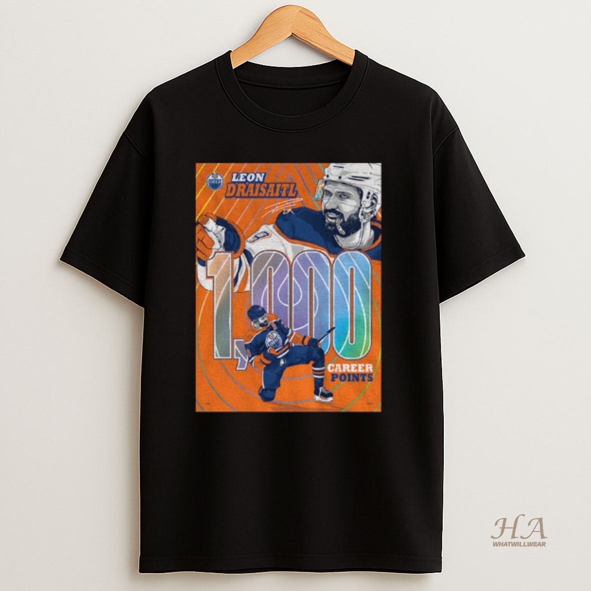 Official Leon Draisaitl Edmonton Oilers Nhl Hockey 1000 Career Points Signature T Shirt