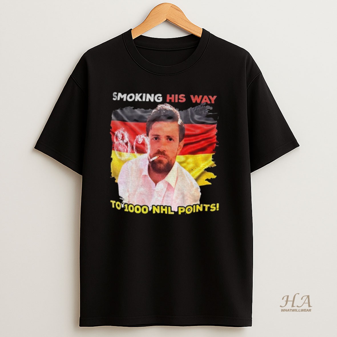 Official Leon Draisaitl Wearing Smoking His Way To 1000 Nhl Points T Shirt
