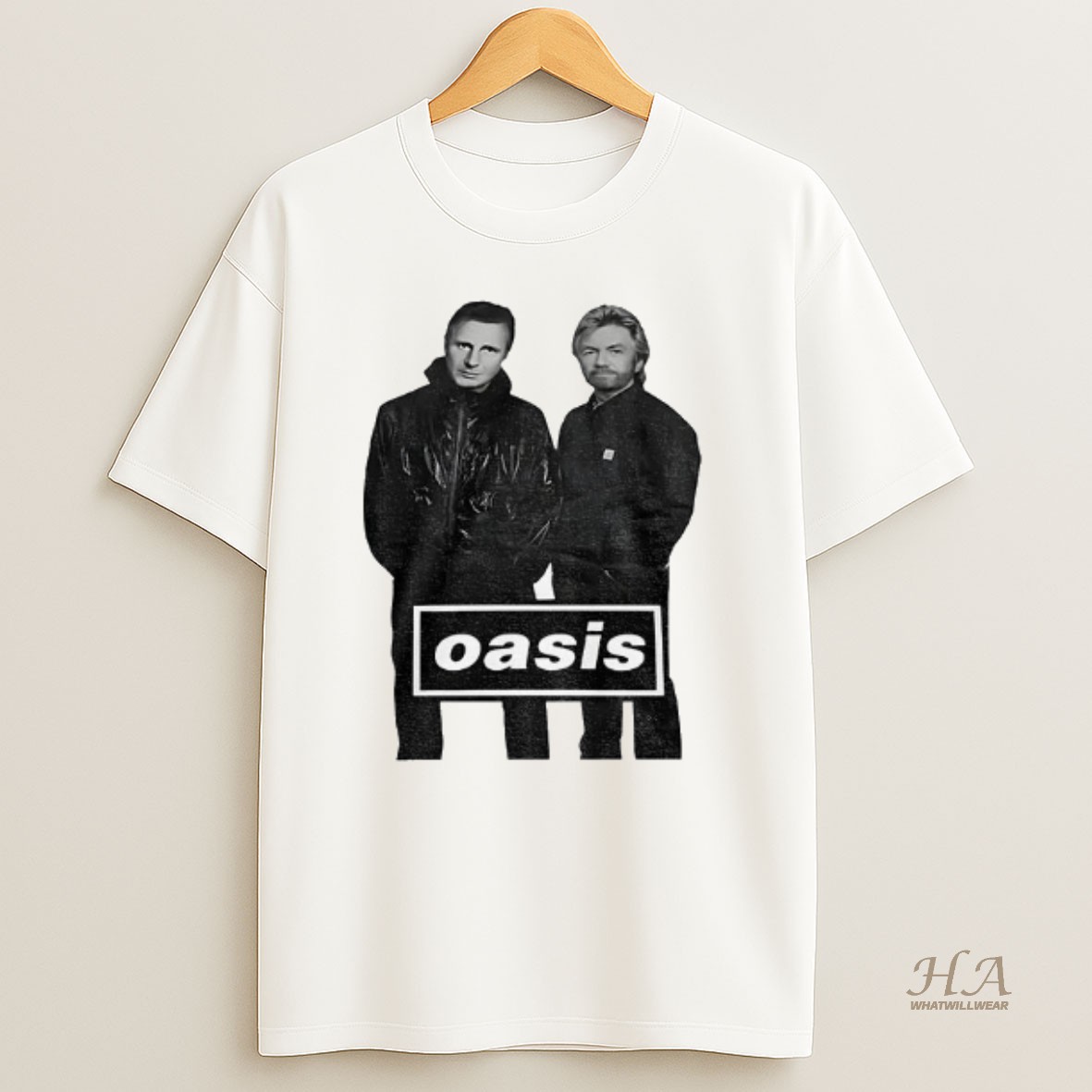 Official Liam Neeson And Noel Edmonds Oasis Shirt