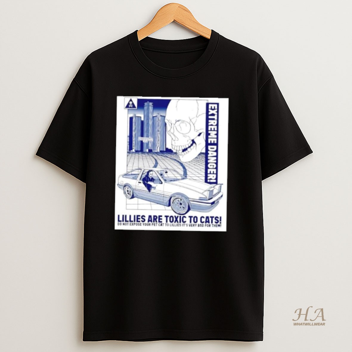 Official Lillies Are Toxic To Cats Extreme Danger Skull T Shirt