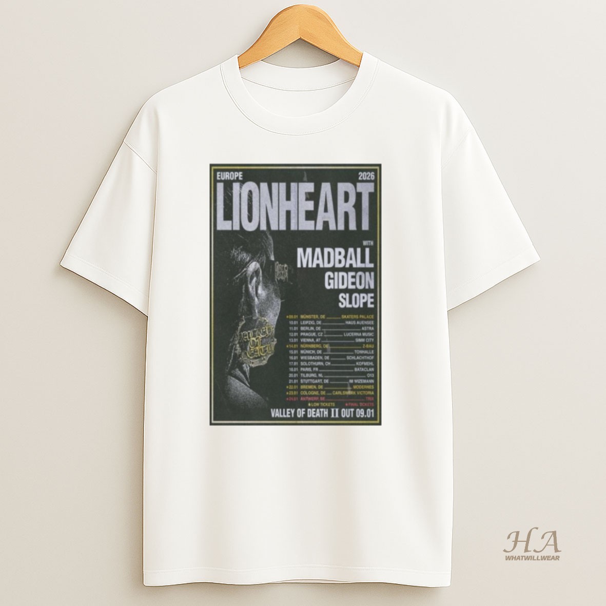 Official Lionheart Europe Tour 2026 T Shirt